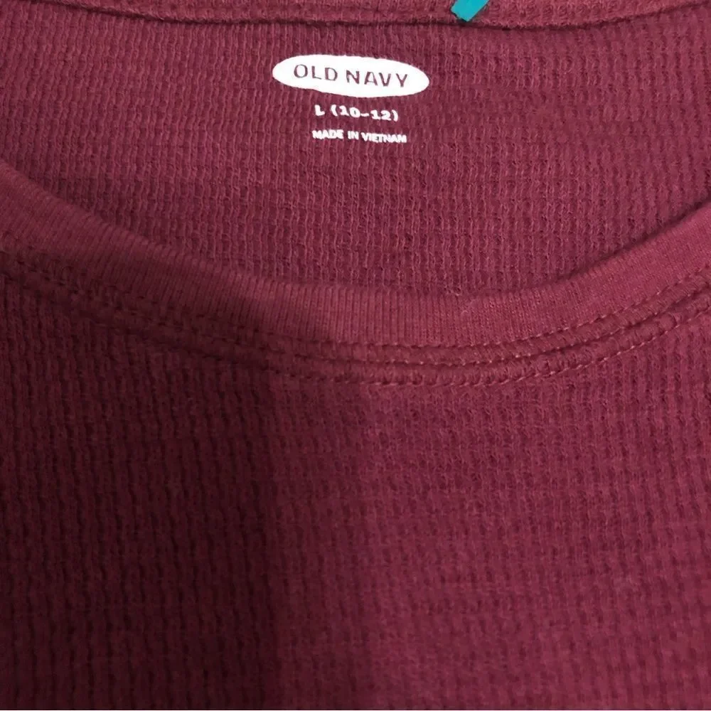 OLD NAVY burgundy shirt tee top long sleeve 100% cotton new